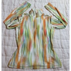 Calia Women's Large Filtered Flora Multi-Color‎ 1/2  Zip Golf Top. NWT. SIZE XS
